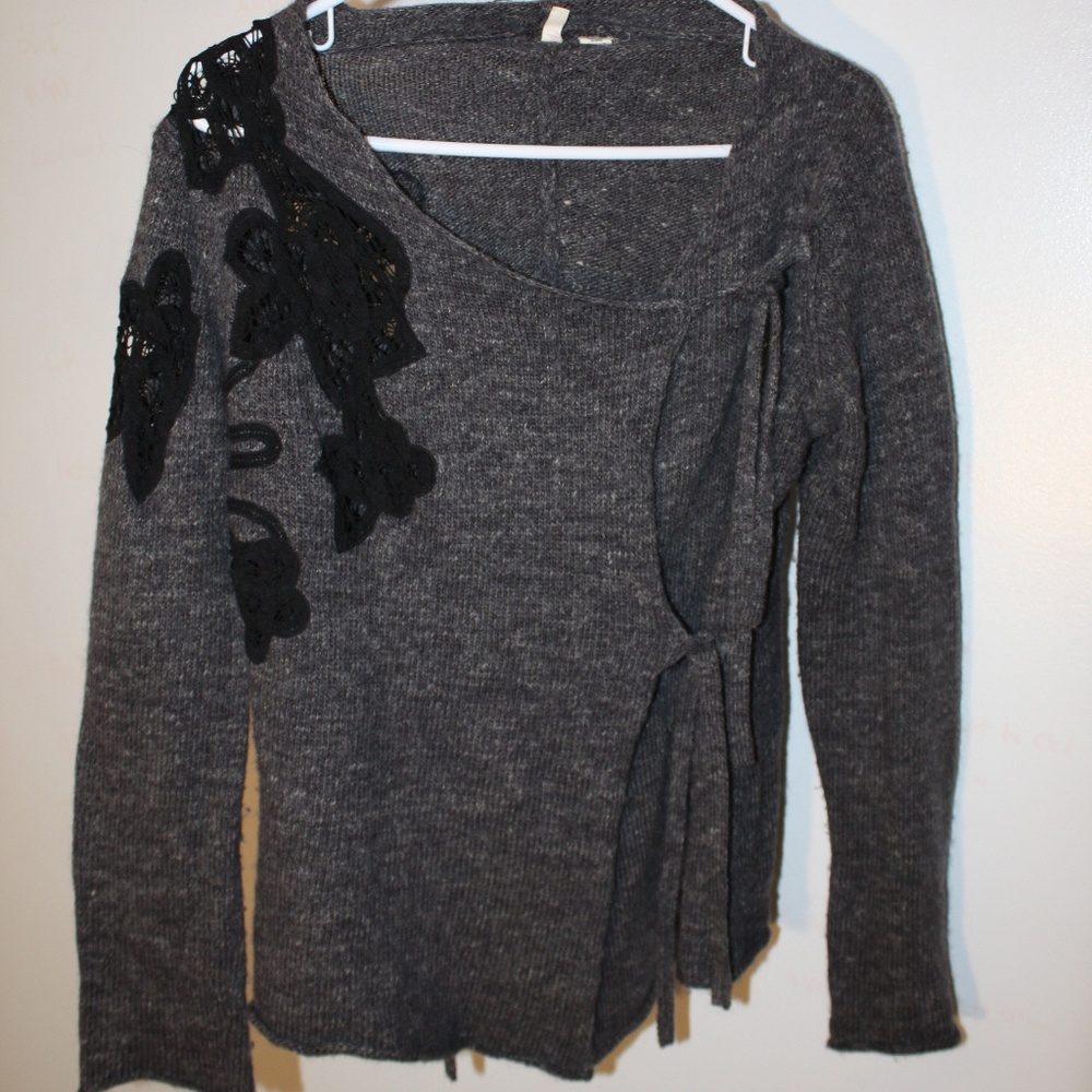 Wrap Sweater open embellishment